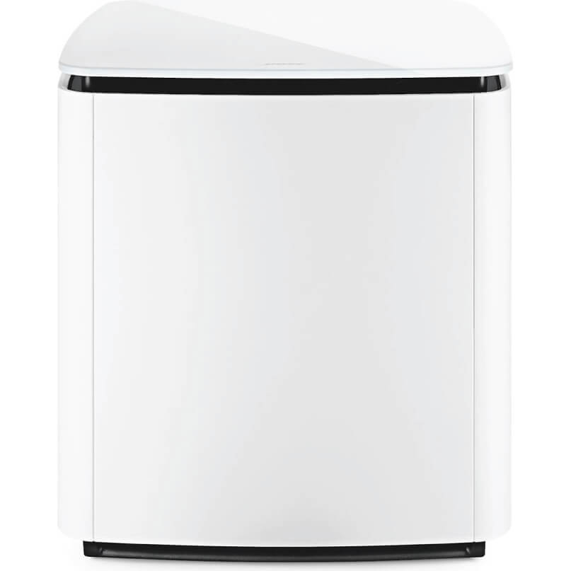 Bose Acoustimass 300 Wireless Bass Module - White A white rectangular bose acoustimass 300 wireless bass module with a curved top and black trim, shown against a plain background.