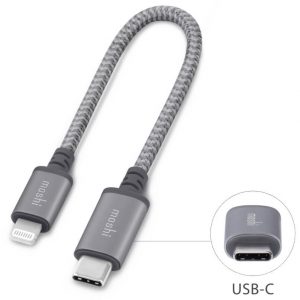 Moshi Integra USB-C Charge/Sync Cable with Lightning Connector (0.25 m) - Grey