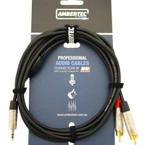 Ambertec Y cable REAN 3.5mm TRS plug 2 x RCA plug
