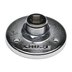 JANDS Mounting Flange-Silver 5/8" 27 TPI Thread for MicClip or Gooseneck; 3 Screw Holes